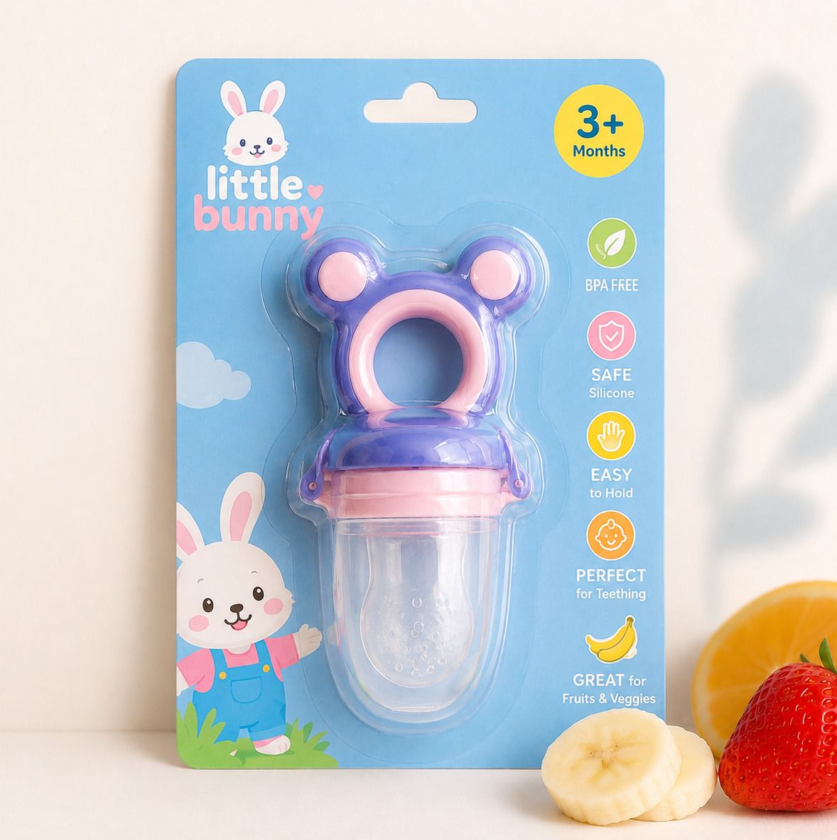 little bunny Baby Fruit Feeder Pacifier, BPA Free, Teether for Baby, 3+ Months Feeder-picture-46