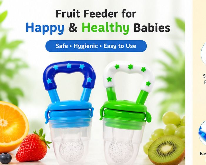 Baby Silicone Fruit Feeder BPA Free Food Nibbler Teether Pack of 2 Feeder-image-45