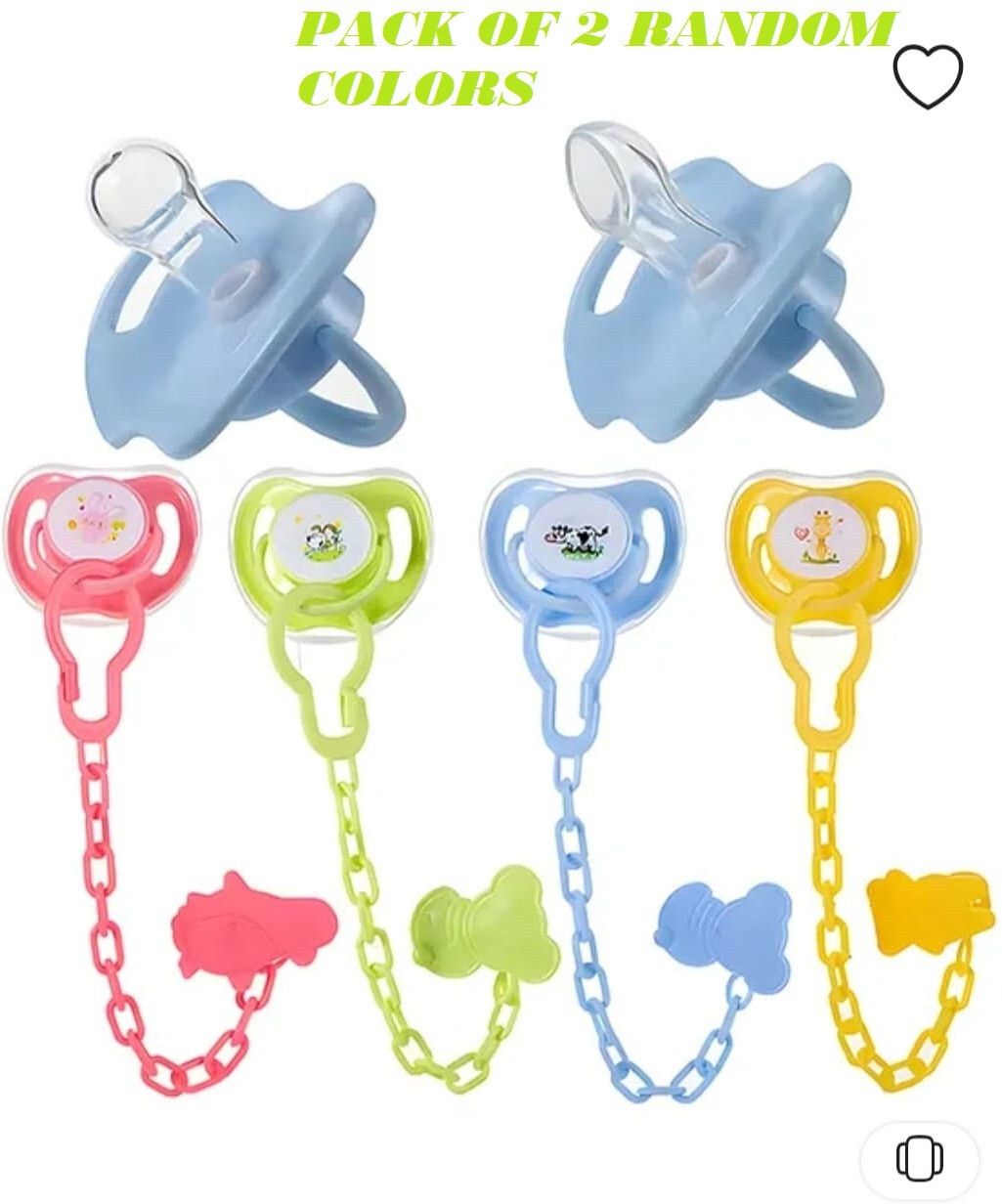krishav Soother with Holder Chain, Safe for Babies, Convenient and Durable, BPA-Free Soother-picture-2