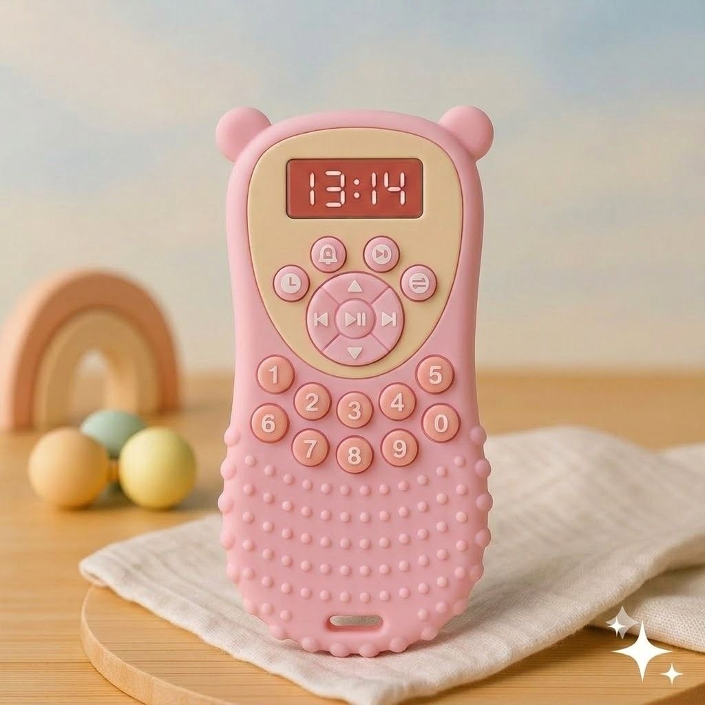 kudowhirl Silicone Baby Remote Teether Safe Gums Biting Skills Development Mobile Chew Toy Teether and Feeder-picture-13