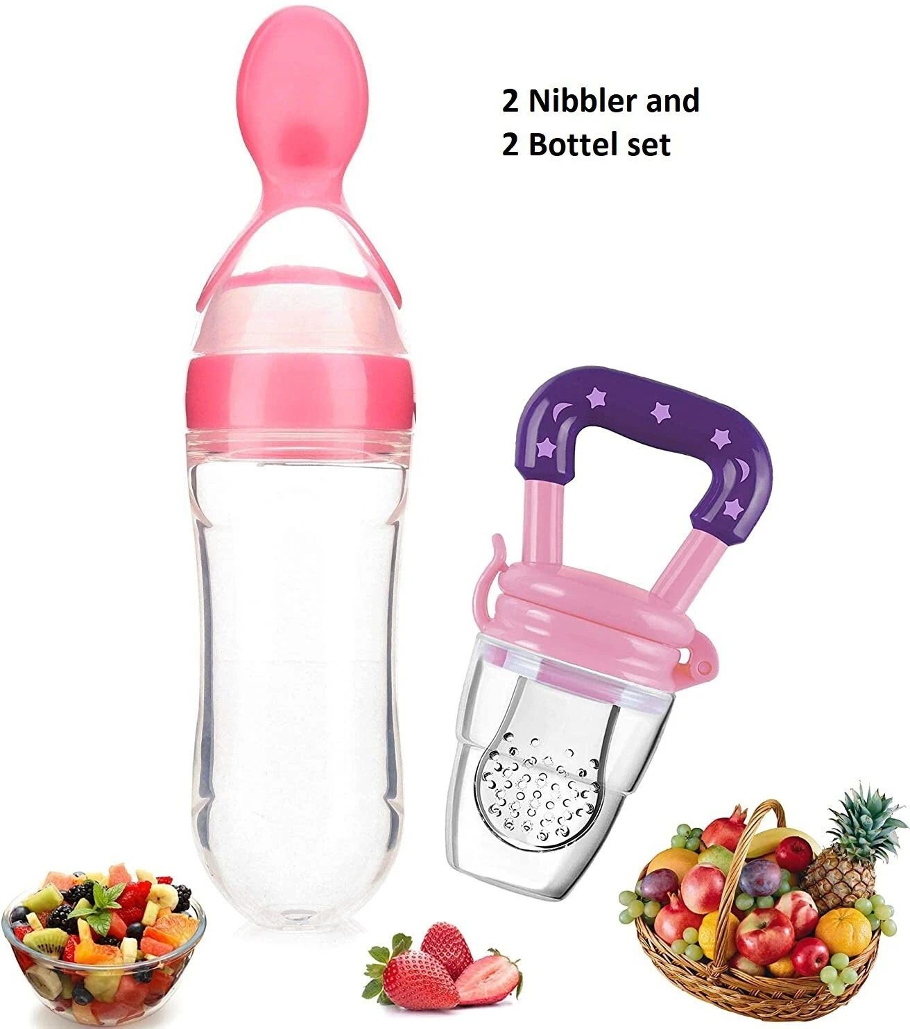 Fresh Food Feeder, Infant Teether Nibbler Toys, for Toddlers & Kid- Combo of 2 Feeder