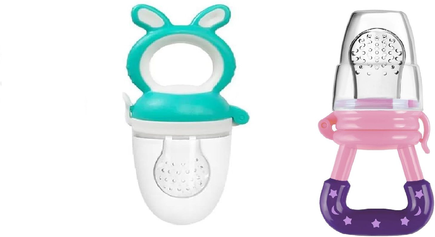 Different design Food Nibbler Silicone Feeding Pacifier pack of 2pc Feeder-image-34