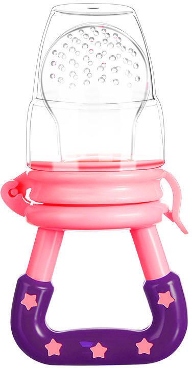 Baby Fruit Feeder Cum Teether with Cap, BPA Free Silicone Food Nibbler Pink Feeder-image-43