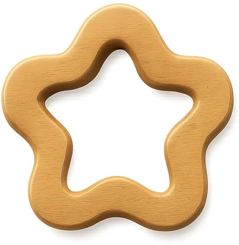 otak Natural Wooden Baby Teether – Safe, Non-Toxic, Chemical-Free Teething Toy Teether-picture-8