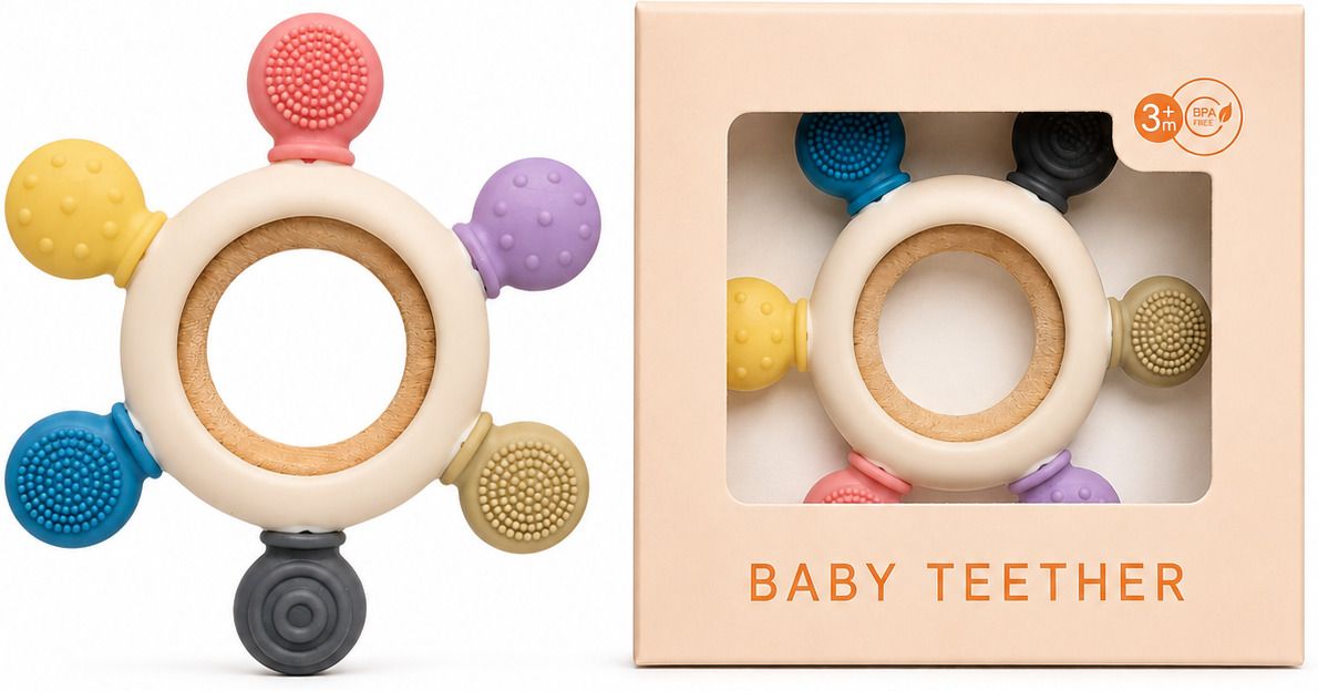 krupnil Silicone Round Baby Teether Teether-picture-27