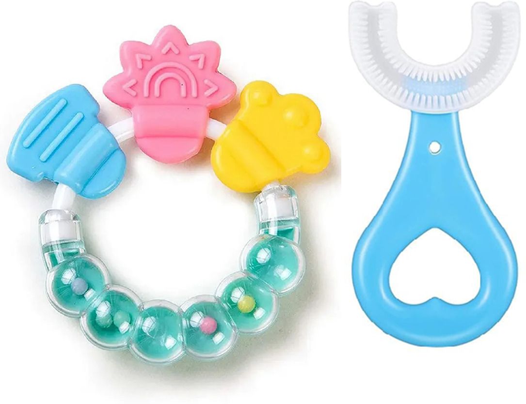 Baby Ring Teether & U Shape Brush Soother-image-5