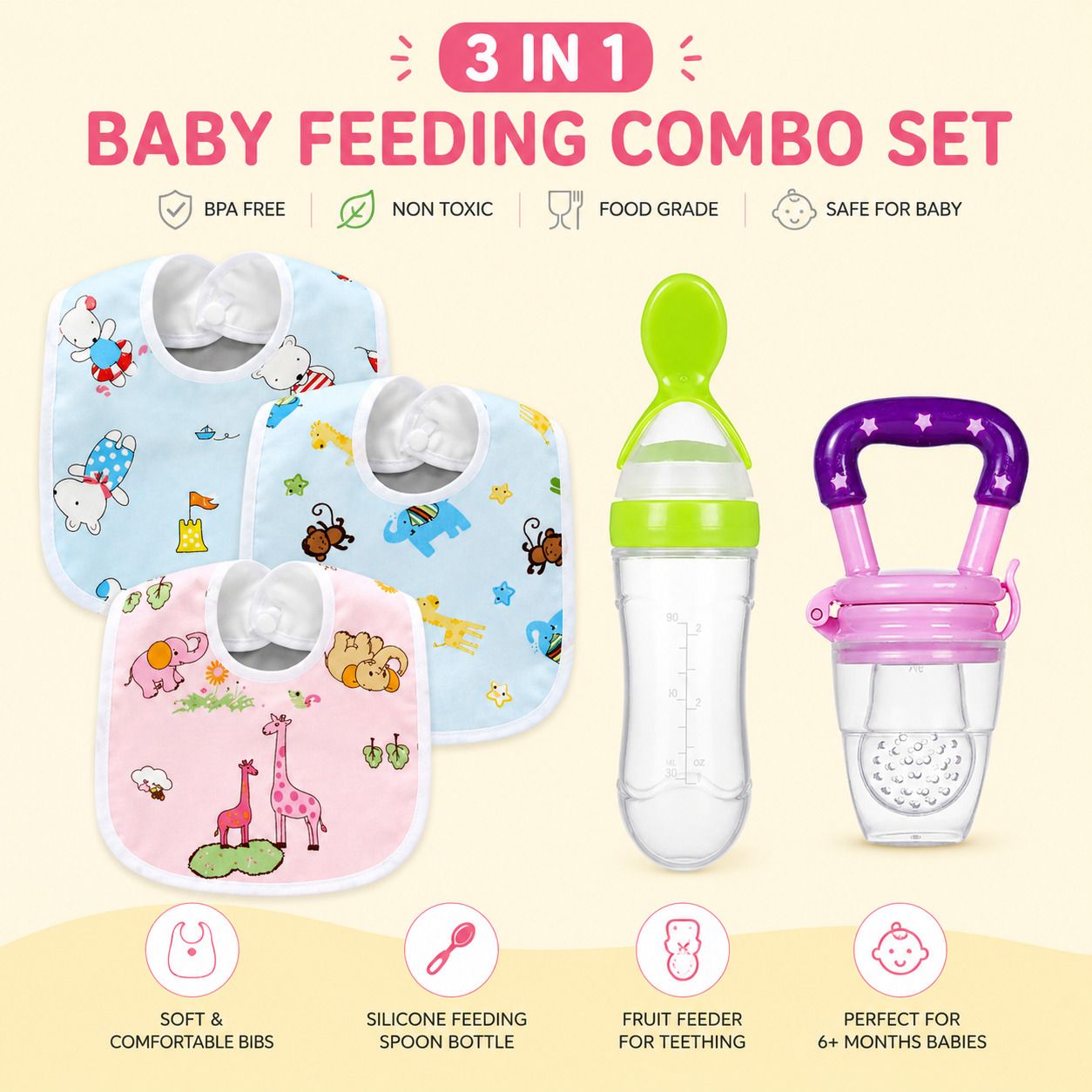 saforiaa 3 Baby Essentials Combo Teether and Feeder-picture-16