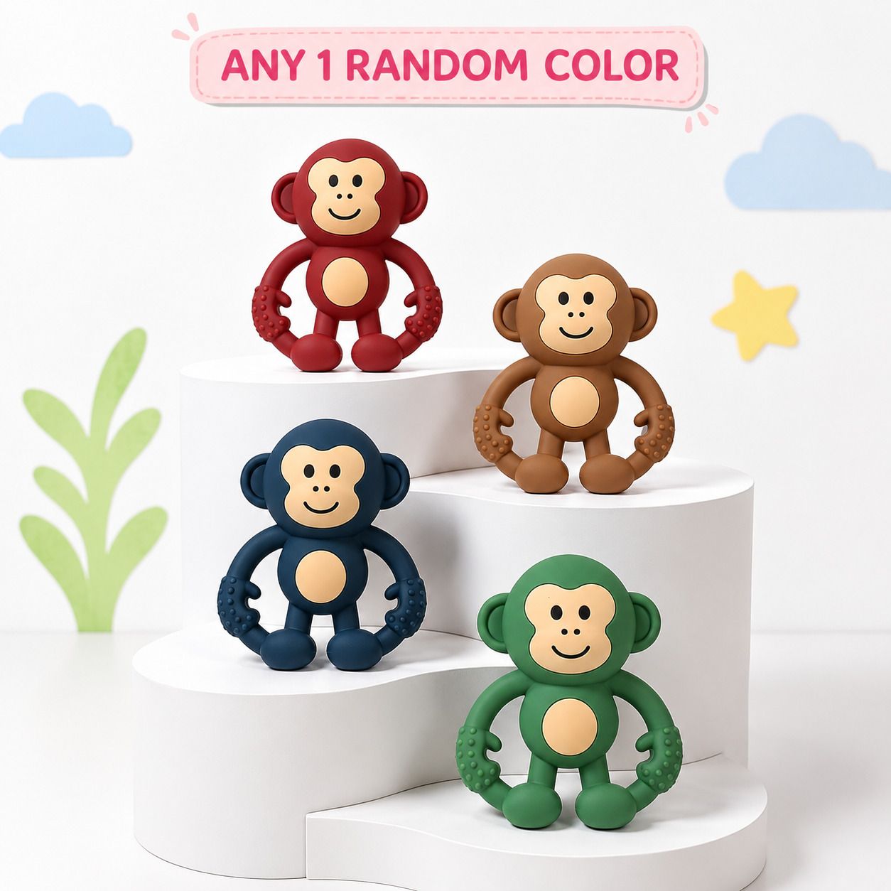 magic pebbles BPA Free Silicone Jhunjhun Teether |Easy to Grip Teether for Baby 3 to 24 Months Teether and Feeder-picture-22