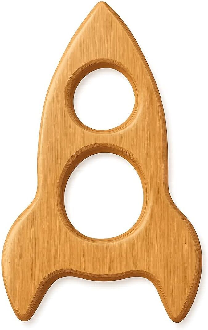 okechuku Natural Wooden Baby Teether – Safe, Non-Toxic, Chemical-Free Teether-picture-1