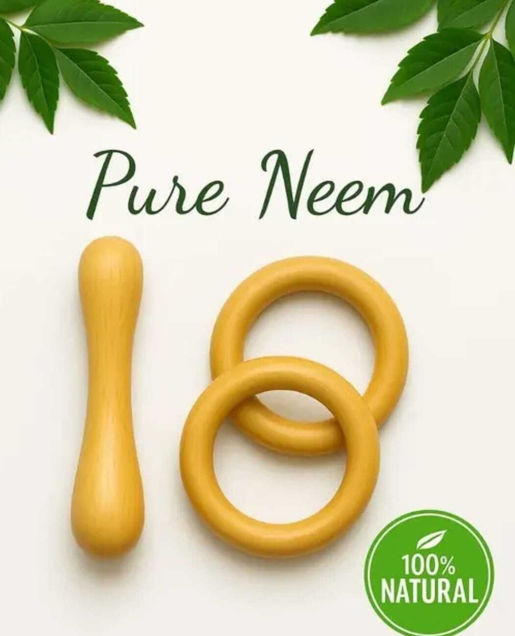 Neem Wood Teether for Babies Natural Handmade Gift Rattle-image-40