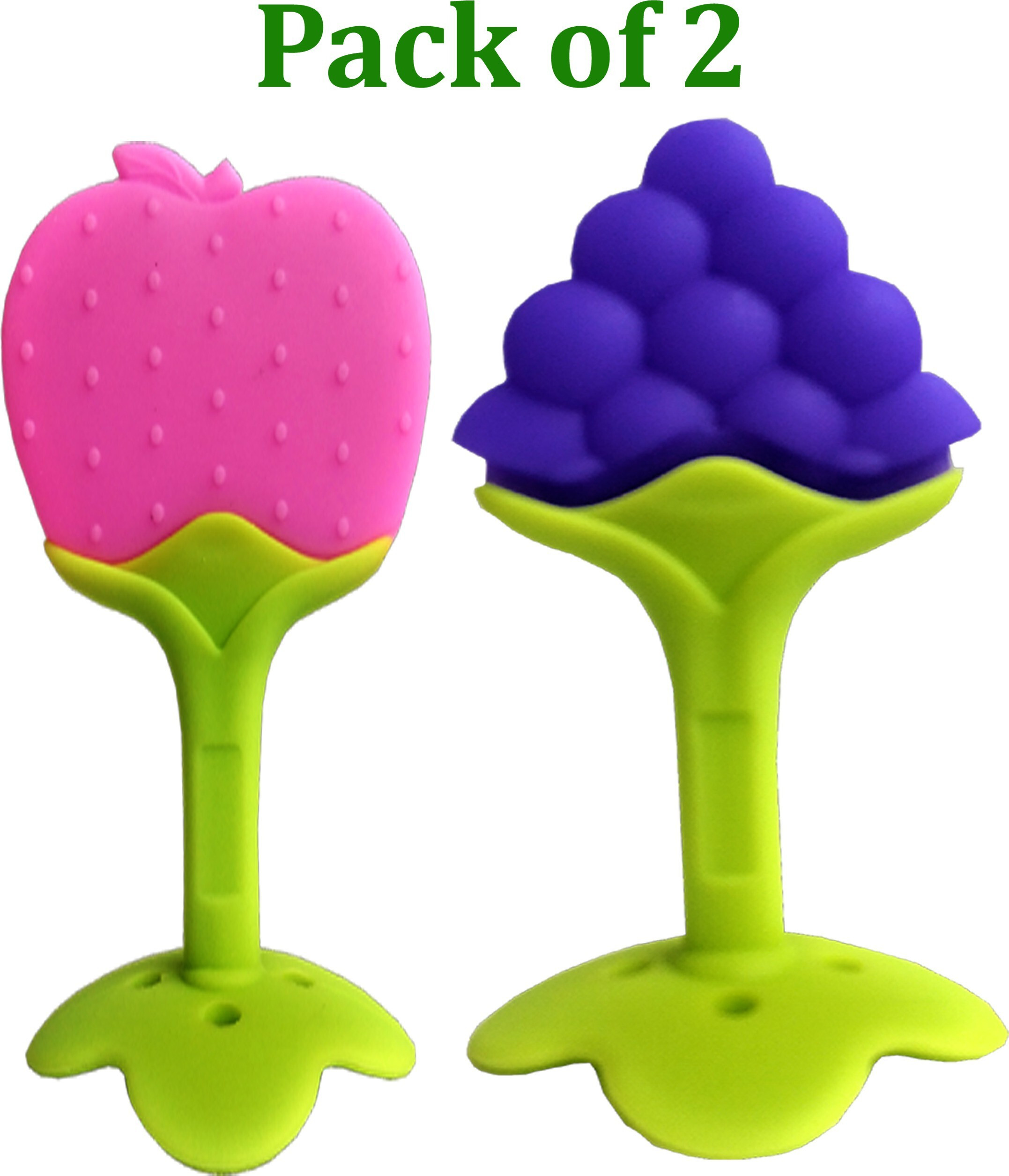 swito mart Fruit Shape Silicone Teethers Soft Stick Chews Nibbler for Baby Dental Care Teether image 1