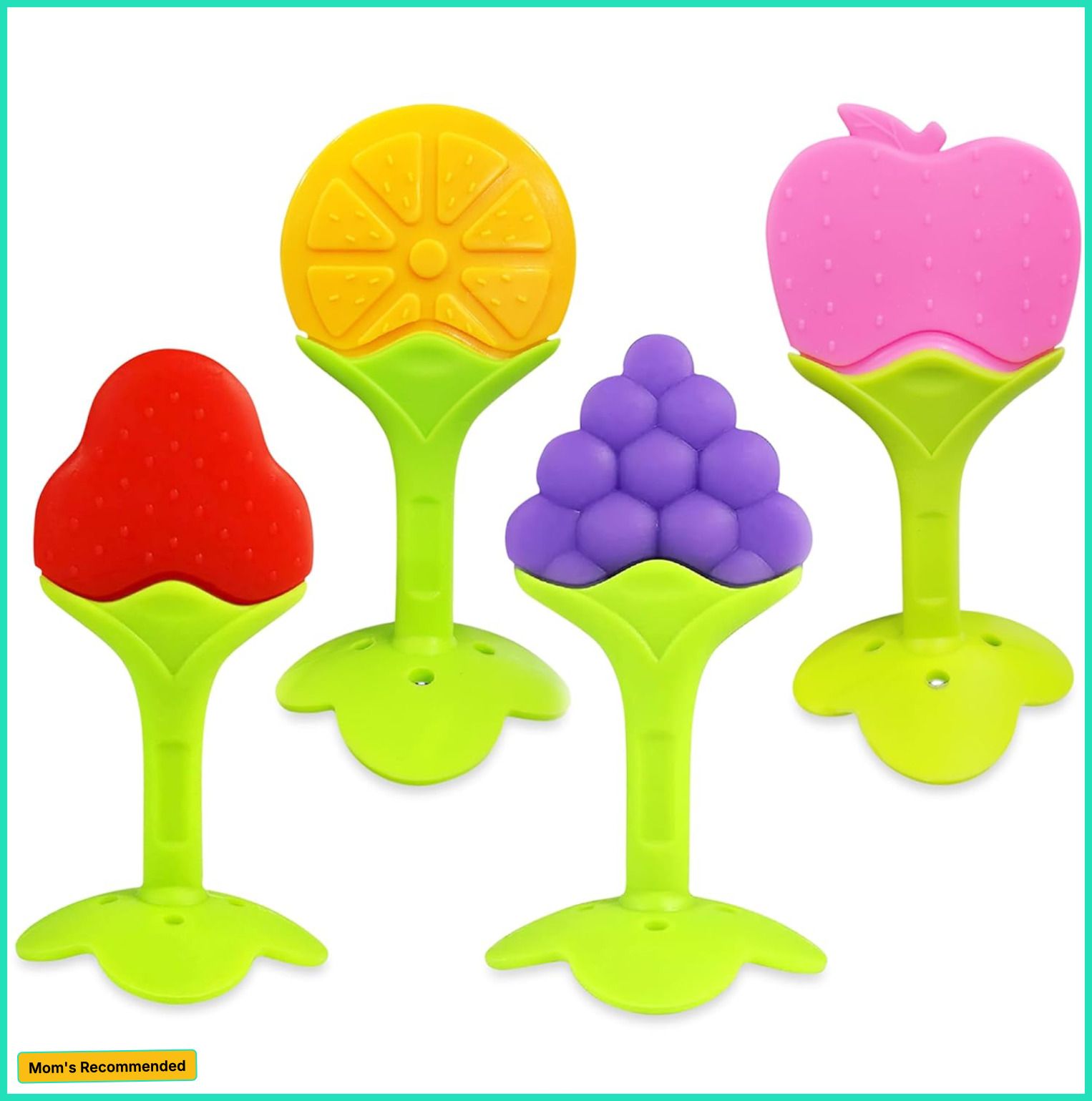 bebe soin Pack of 4 Silicone Baby Teether for 5-12 Months, BPA Free Silicone Teether-picture-40