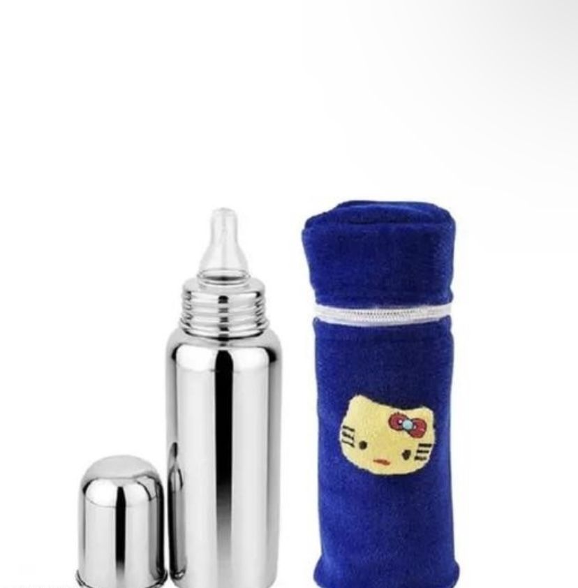 muphin trading company Stainless Steel Baby Feeding Bottle for Milk/Water Feeding-250 ml [blue] Teether and Feeder-picture-21