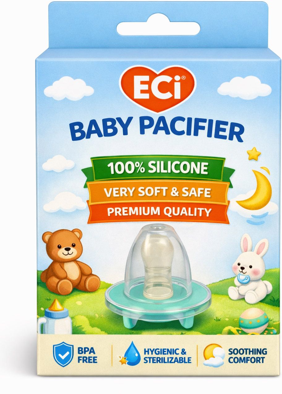 eci Baby Silicone Pacifier & Teether – BPA‑Free, Soft Nipple, Soothing Comfort Soother-picture-24