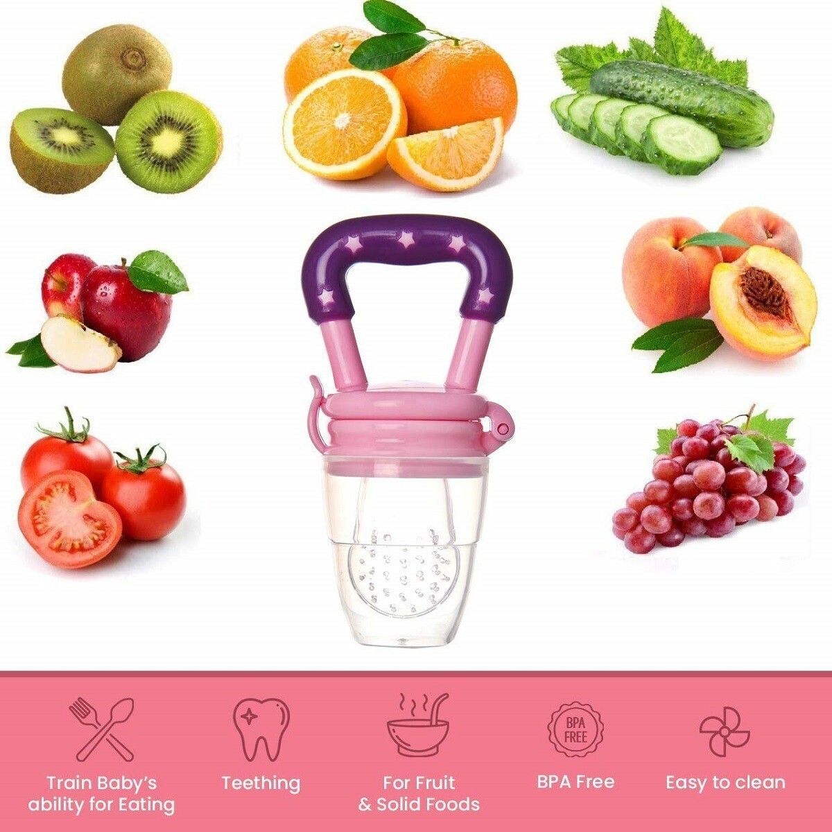 smily kid Silicone Baby fruit Feeder/BPA Free/Food Feeder/Silicone Food Nibbler/ Feeder P Feeder-picture-10