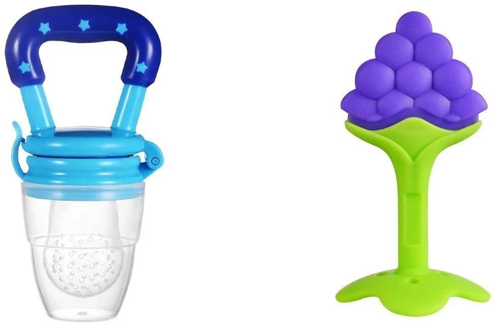 2 pack Combo of One Silicone Baby fruit Feeder and One Silicone Baby teether, BP Soother-image-19