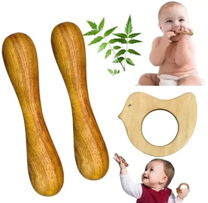 radhey creation mart Wooden dove baby teether (pack of 3) Teether and Feeder-picture-16
