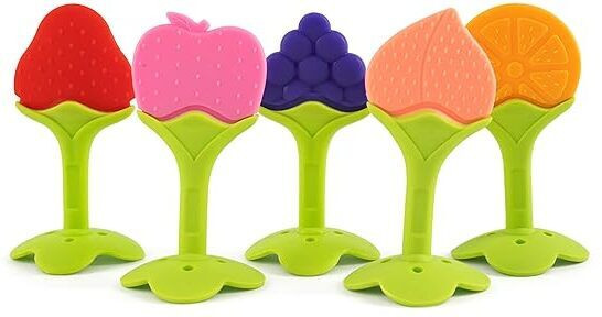 superdaze 5pc Teether Fruit Shape Silicone Teether Teether image 1