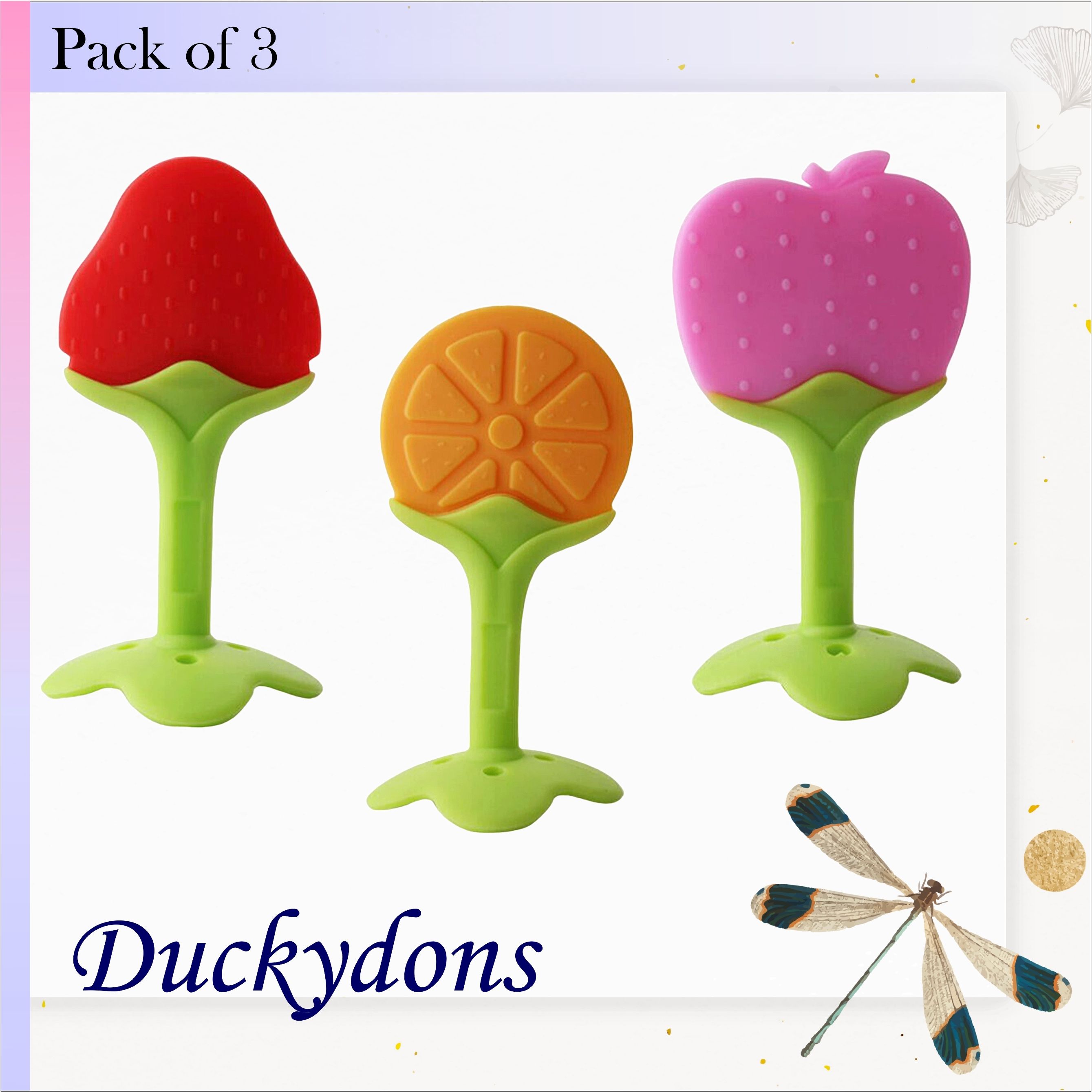 duckydons Silicone Baby Teether Toy Soothe Babies Teething Relief Sore Gums |BPA Free Teether-picture-23
