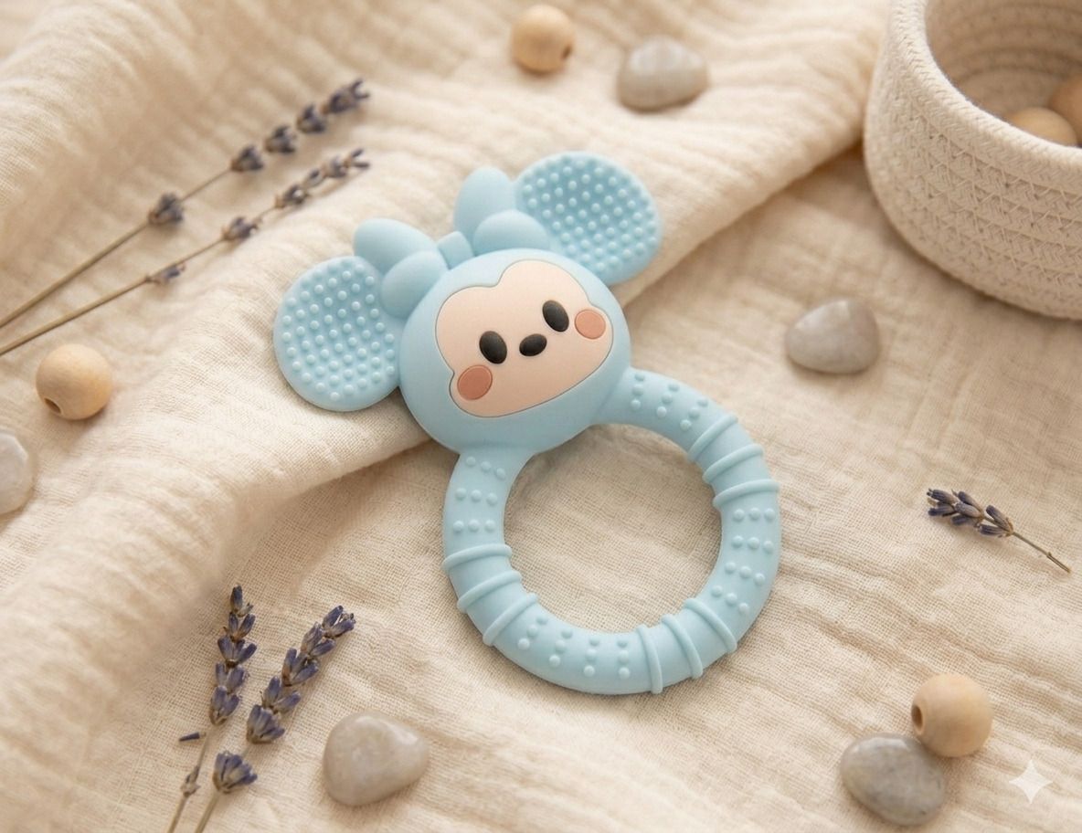 magic pebbles BPA Free Silicone Jhunjhun Teether | Gum Relief Sensory Toy for Infant Teether-picture-20