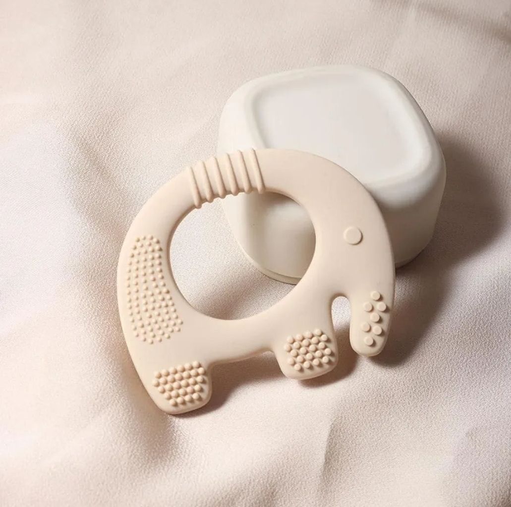 nephila Silicone Elephant Baby Teether Toy, BPA-Free Gum Massager for Infants Teether and Feeder-picture-39