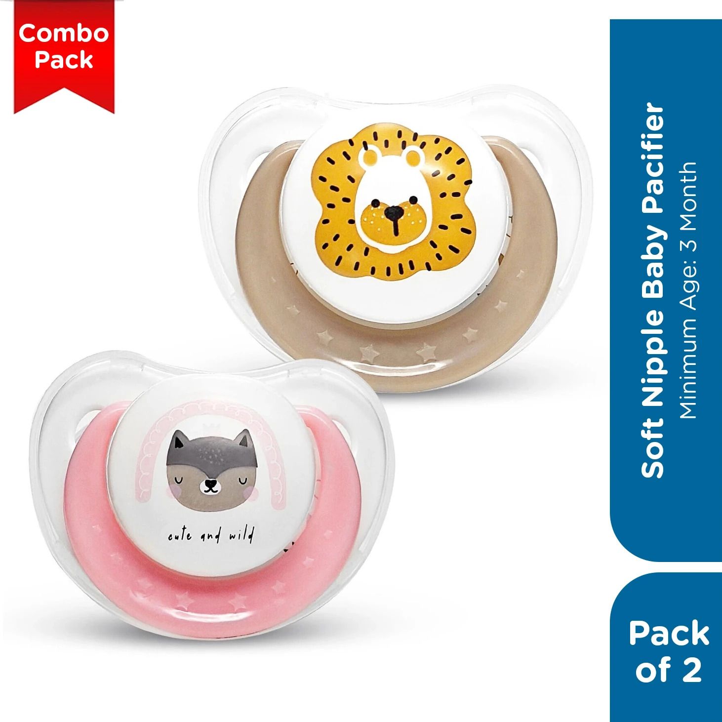 Pacifier Soft Silicone Nipple| BPA Free | Oral Stimulatory | Teether - Pack of 2 Soother-image-33