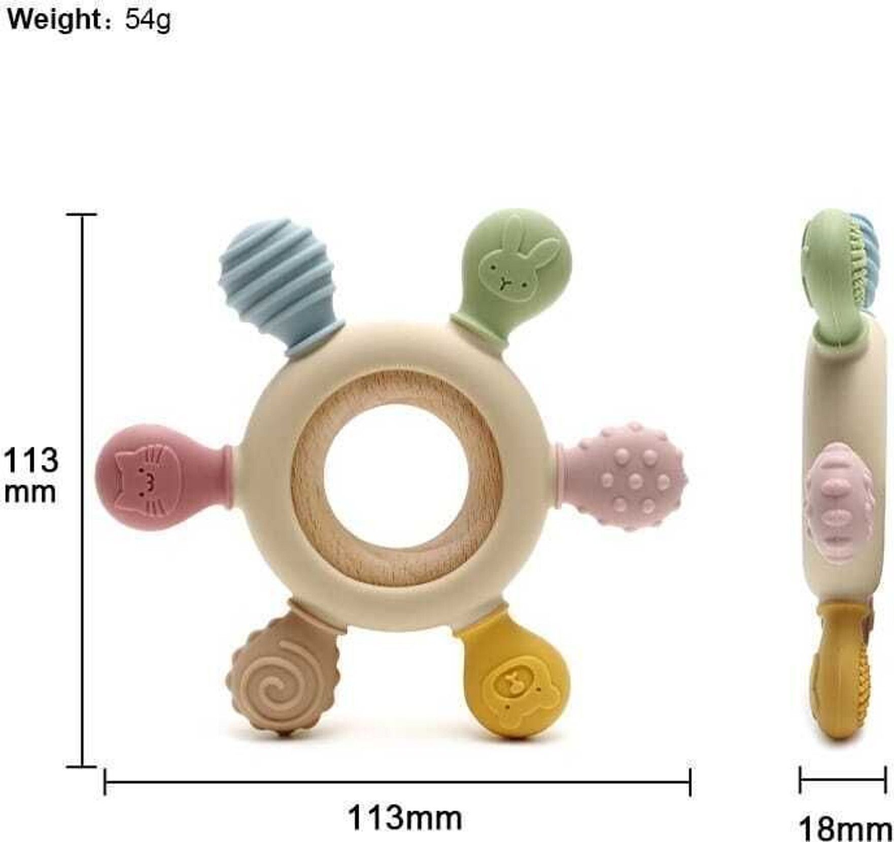 bliss lifestyle 2 in 1 silicon + wooden baby teether soother Teether-picture-30