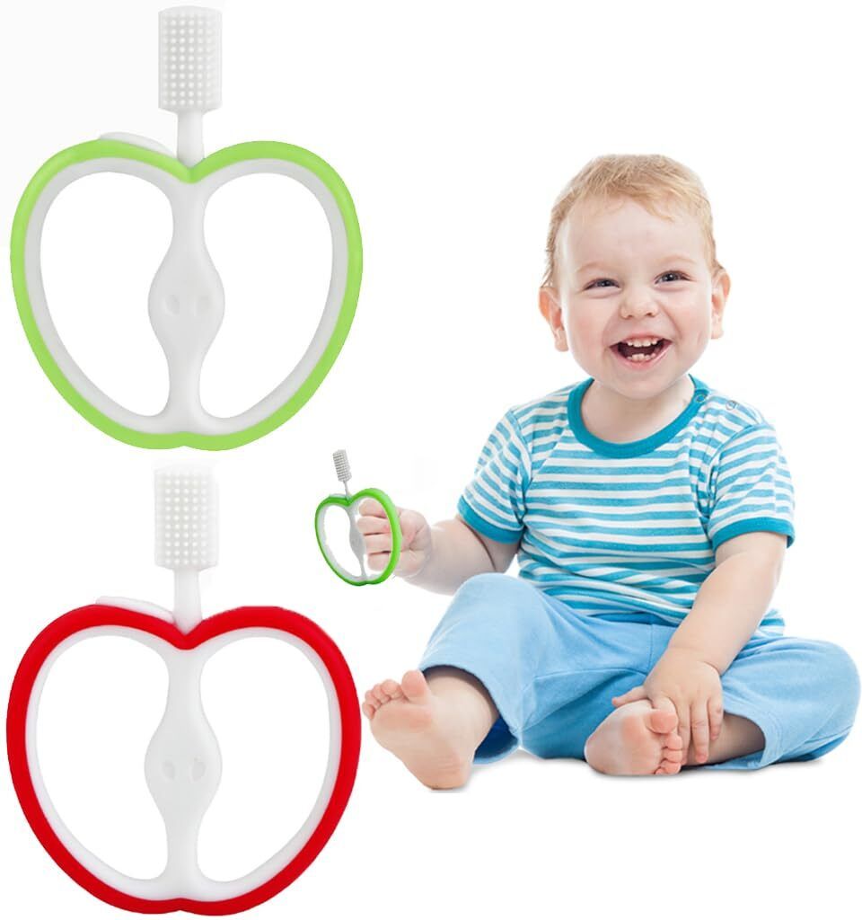 elephantboat Soft Silicone Baby Toothbrush Double Side Teether Stick for 6 to 24 Months Soft Toothbrush-picture-2