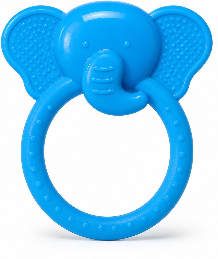Elephant Shape Silicone Baby Teether, Sensory Chew Ring with Easy Hold Handle Teether-image-22