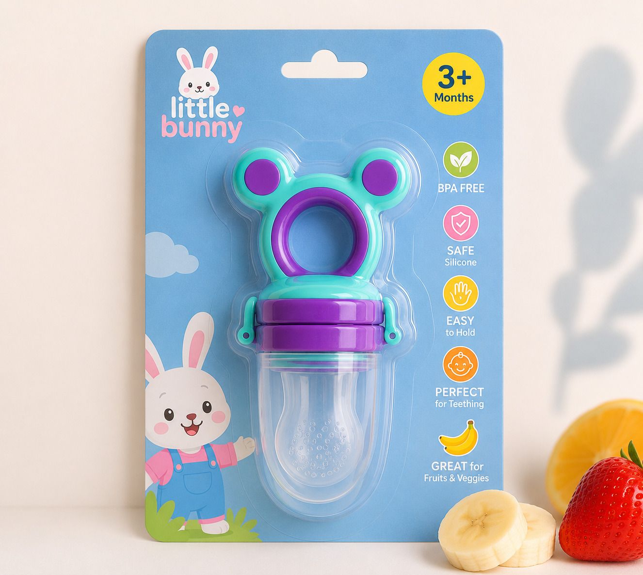 little bunny Baby Fruit Feeder Pacifier, BPA Free, Teether for Baby, 3+ Months Feeder-picture-22