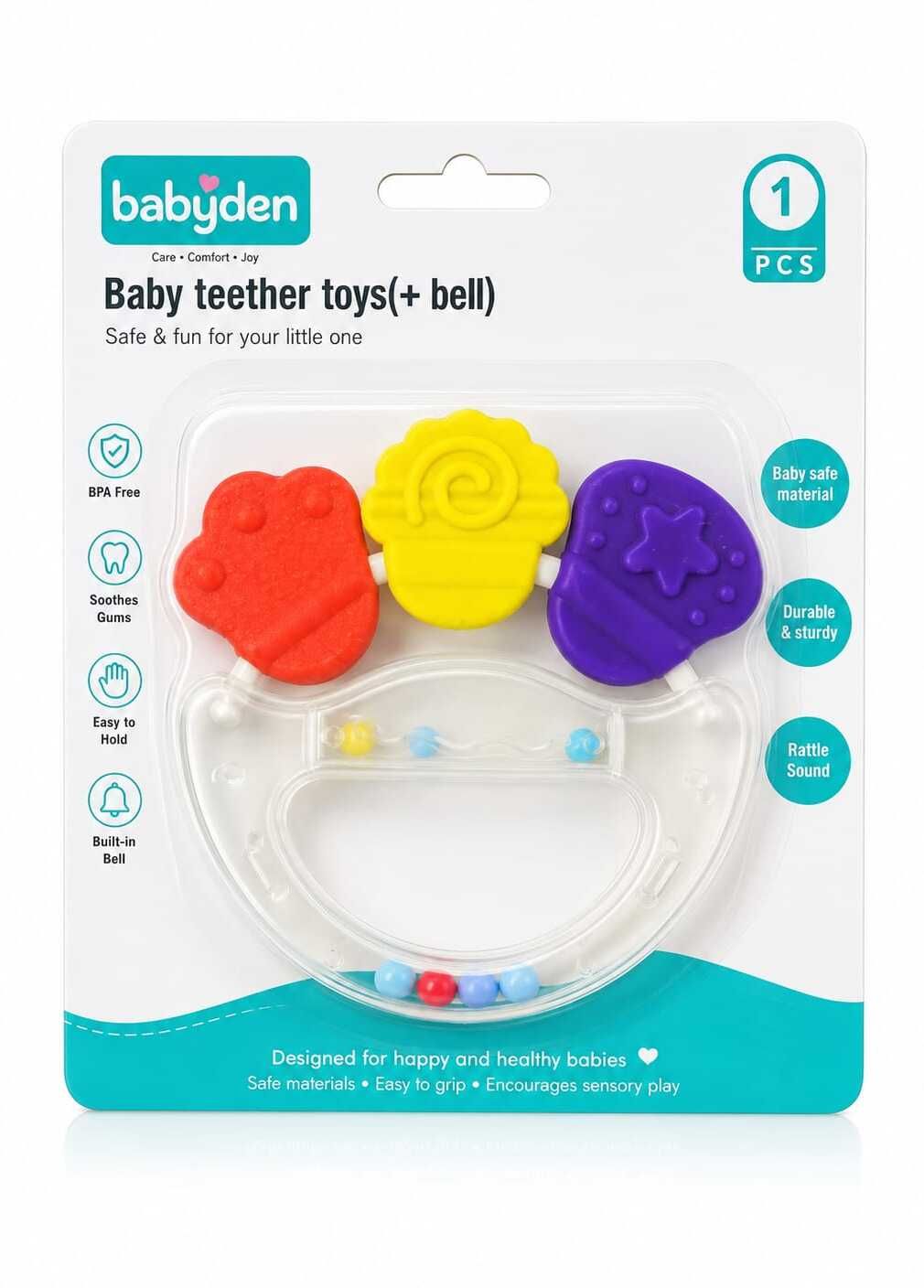 Baby TEETHER Toy and Bell BPA Free |TEETHER Teether-image-21