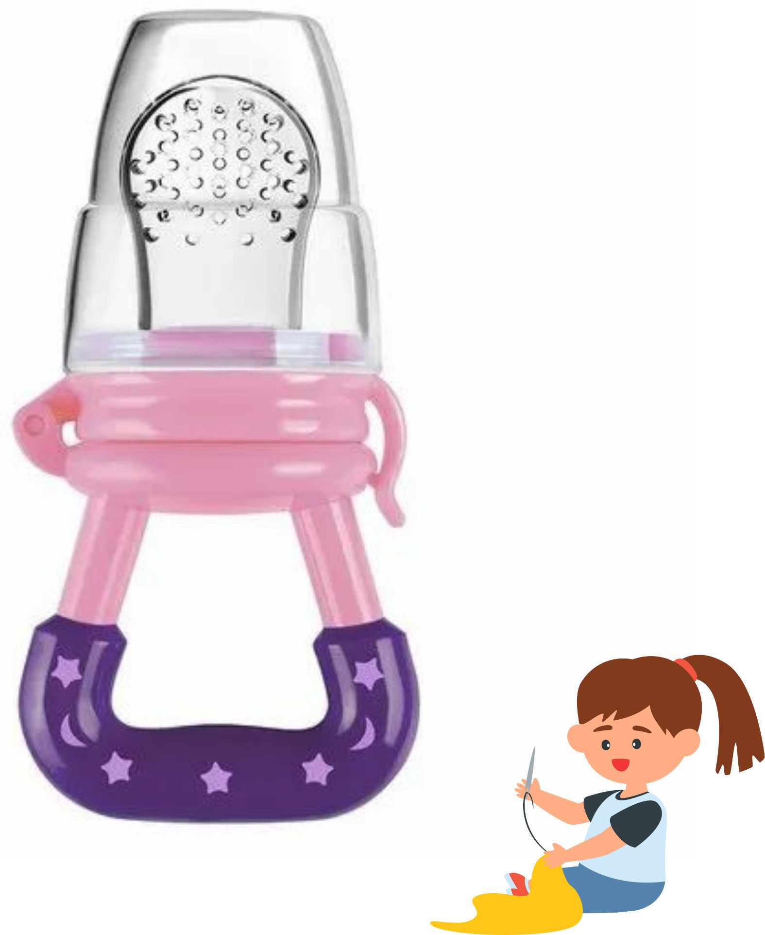 aapni dukan SST Sales Baby Food And Fruit Nibbler & Pacifier Teether BPA Free Nibbler BH434 Feeder image 1