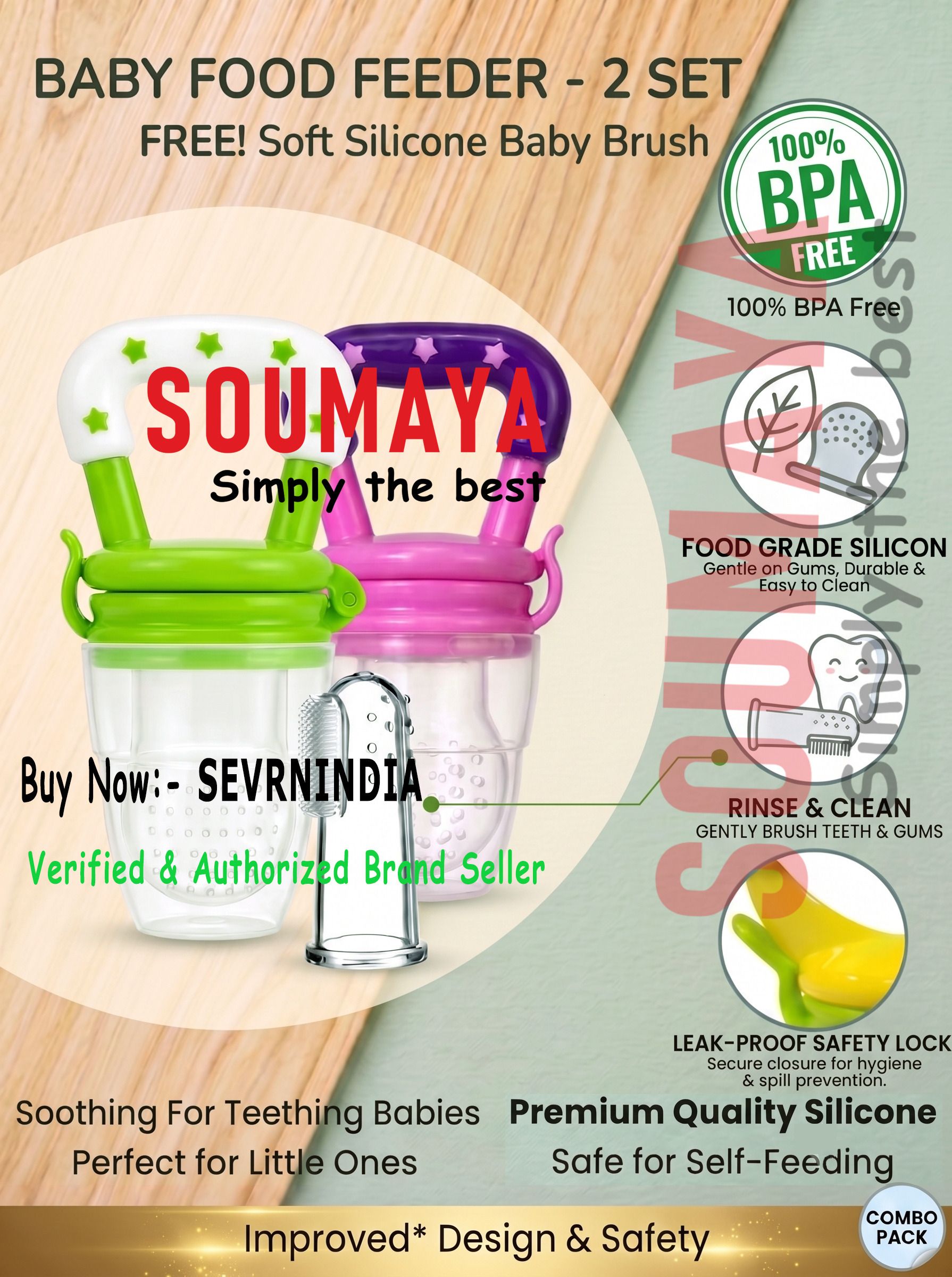 lp trader Fruit Feeder & Teething Toy|Food Grade Silicone|Brush for Oral Hygiene|S Feeding Teether-picture-45