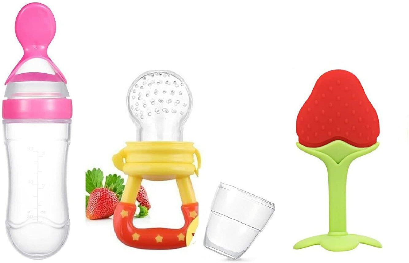 ss enterprises Baby Food Fruit Nibbler Feeder |Teether for Baby | Baby Bpa Free Combo Pack of 3 Soother-picture-16