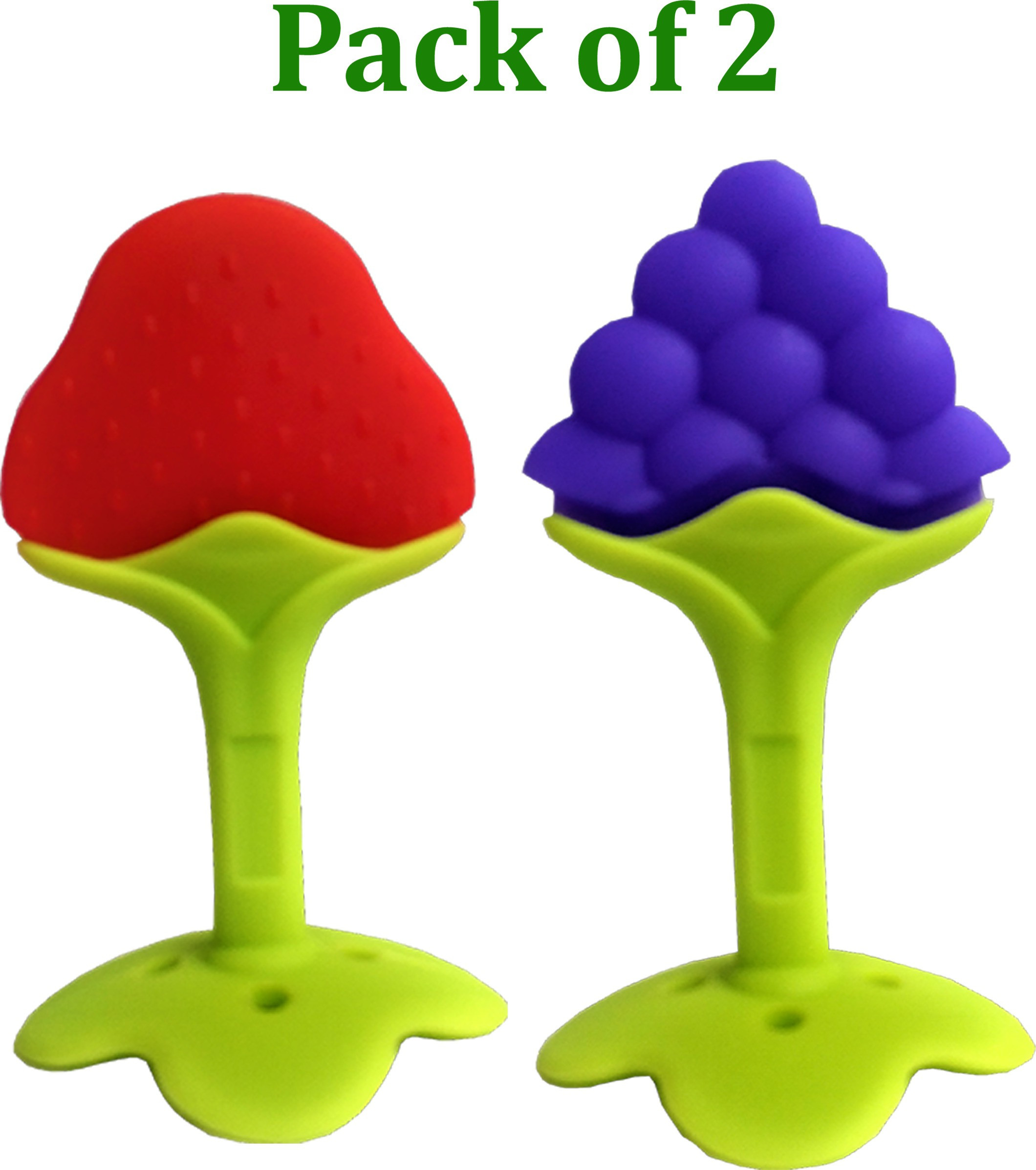 ambiaim international Fruit Shape Silicone Teethers Soft Stick Chews Nibbler for Baby Dental Care Teether image 1