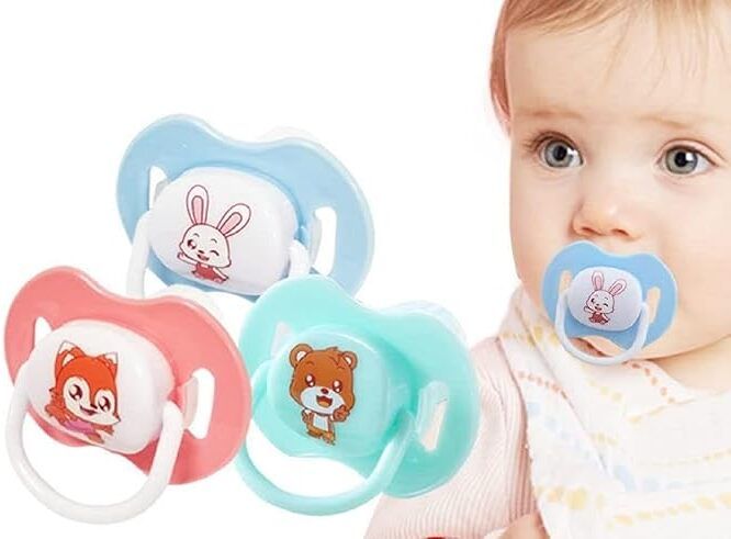 TinyToons Silicone Nipple for New Born Pacifier–Pack of 4(Soft,Ergonomic Design) Soother-image-1