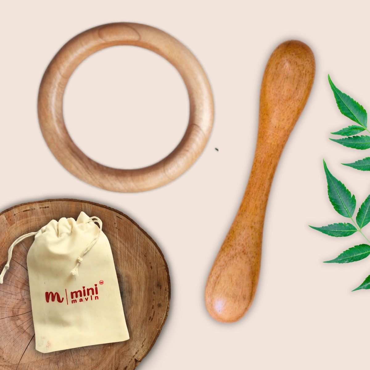 Natural and Chemical-Free Neem Wood Teether for Babies | 0-12 Months Teether