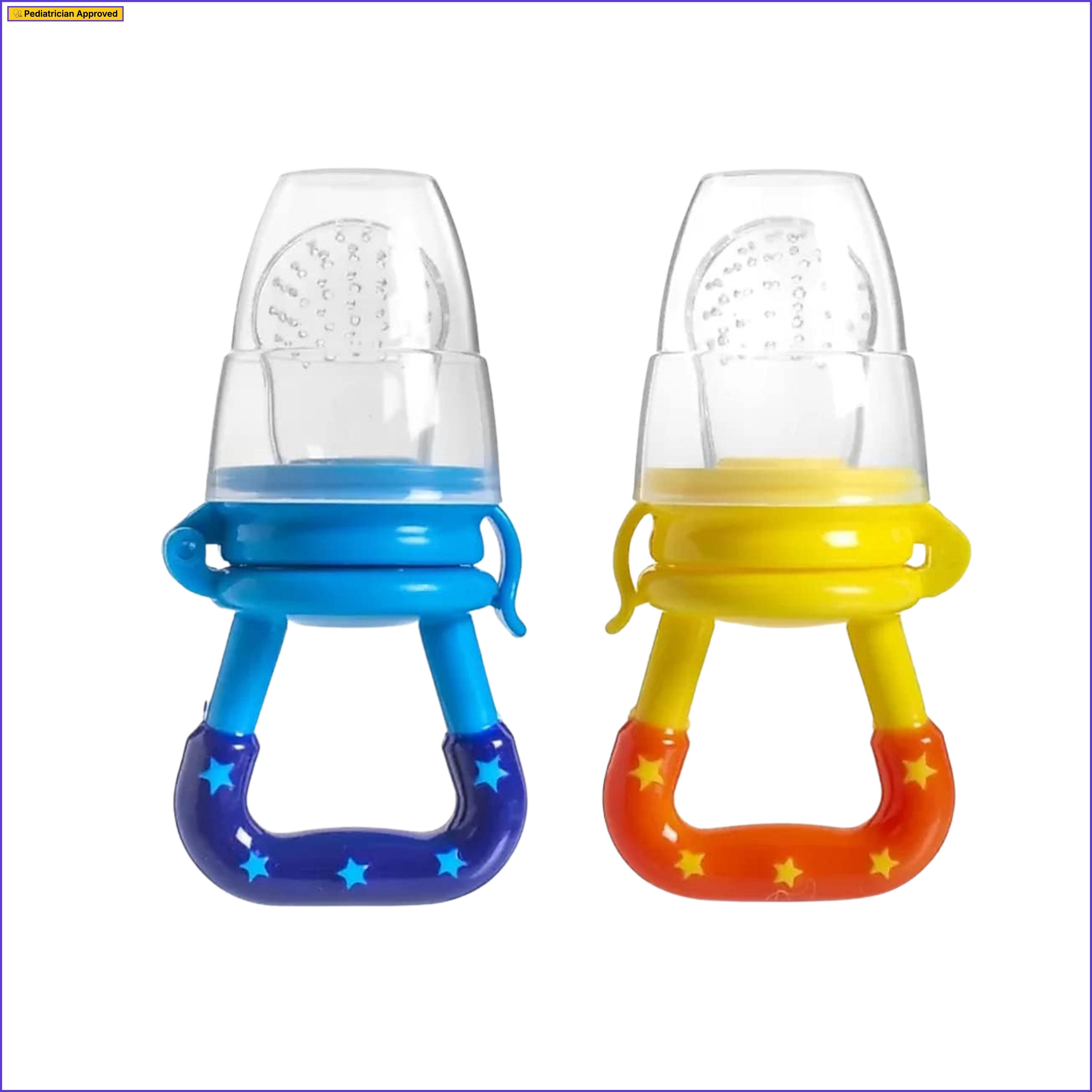 Fruit feeder, Pack of 2pc BPA-Free Safety Silicone (Multicolour, 03-36 Months) Feeder-image-33