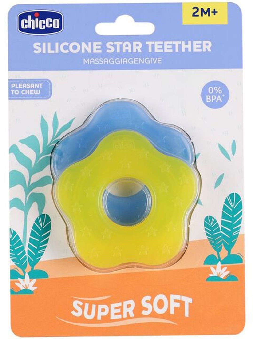 chicco Super Soft Teether 2 months Plus Blue & Yellow Teether-picture-23