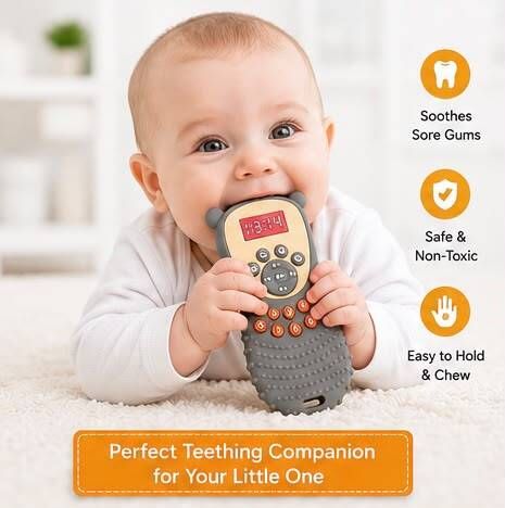 tanexo Food Grade Silicone Remote Teether & Baby Chewing Toy BPA Free Teether-picture-16
