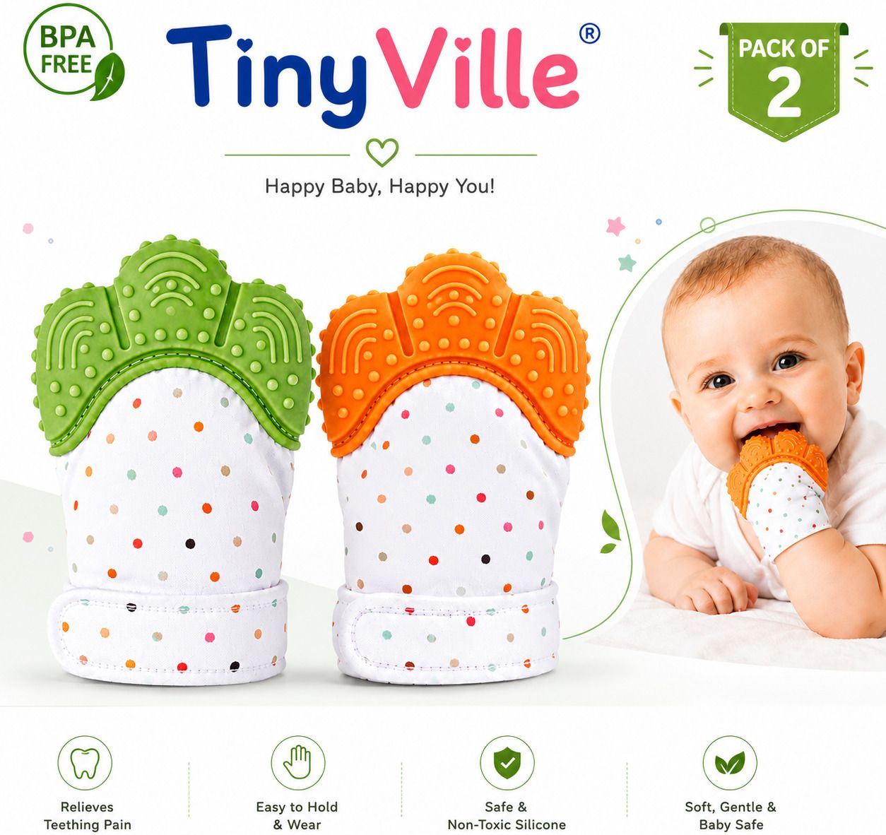 tinyville KIDY HANDY GLOVE MITEENS Teether and Feeder-picture-35