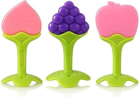 Baby Fruit Food Grade Silicone Teether & Soother for Infants | Pack of 3 Soother-image-47