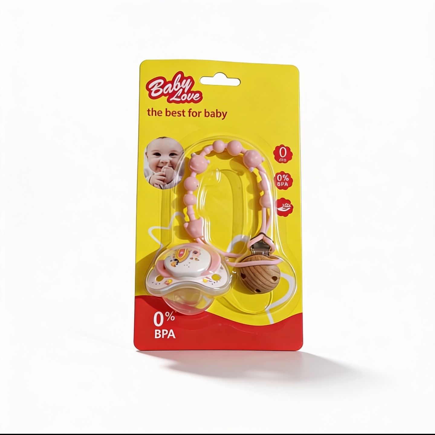 Nipple Baby Pacifier Soother | Premium Pacifier with Chain & Silicone Teether Soother-image-40