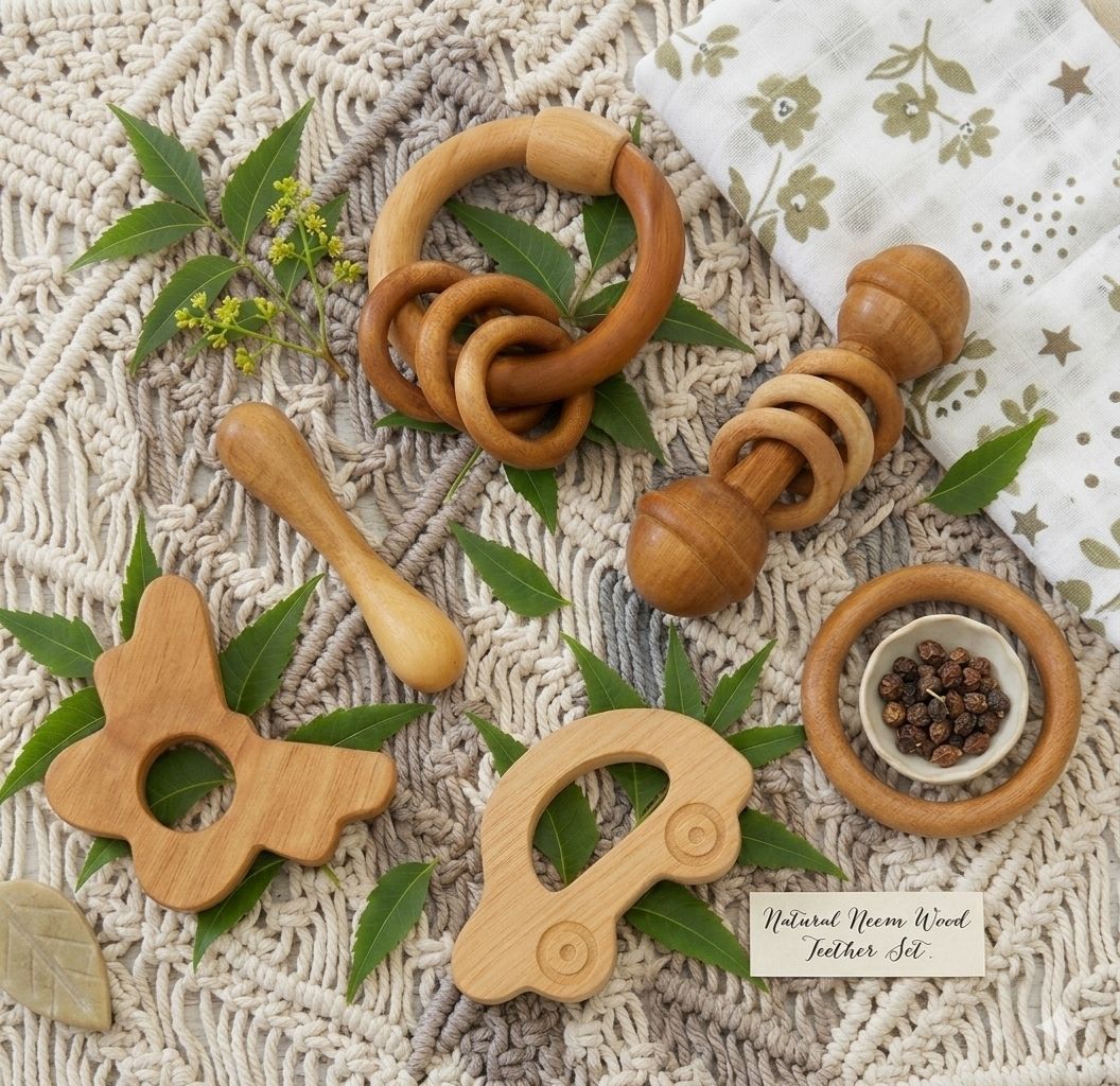 Pure neem teether and rattle for all children Teether-image-2