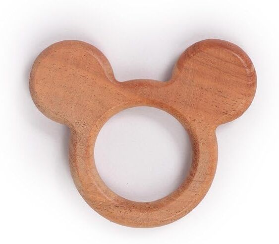 otak Natural Wooden Teething Toy & Rattle | BPA Free Gum Relief & Easy Grip Teether-picture-15