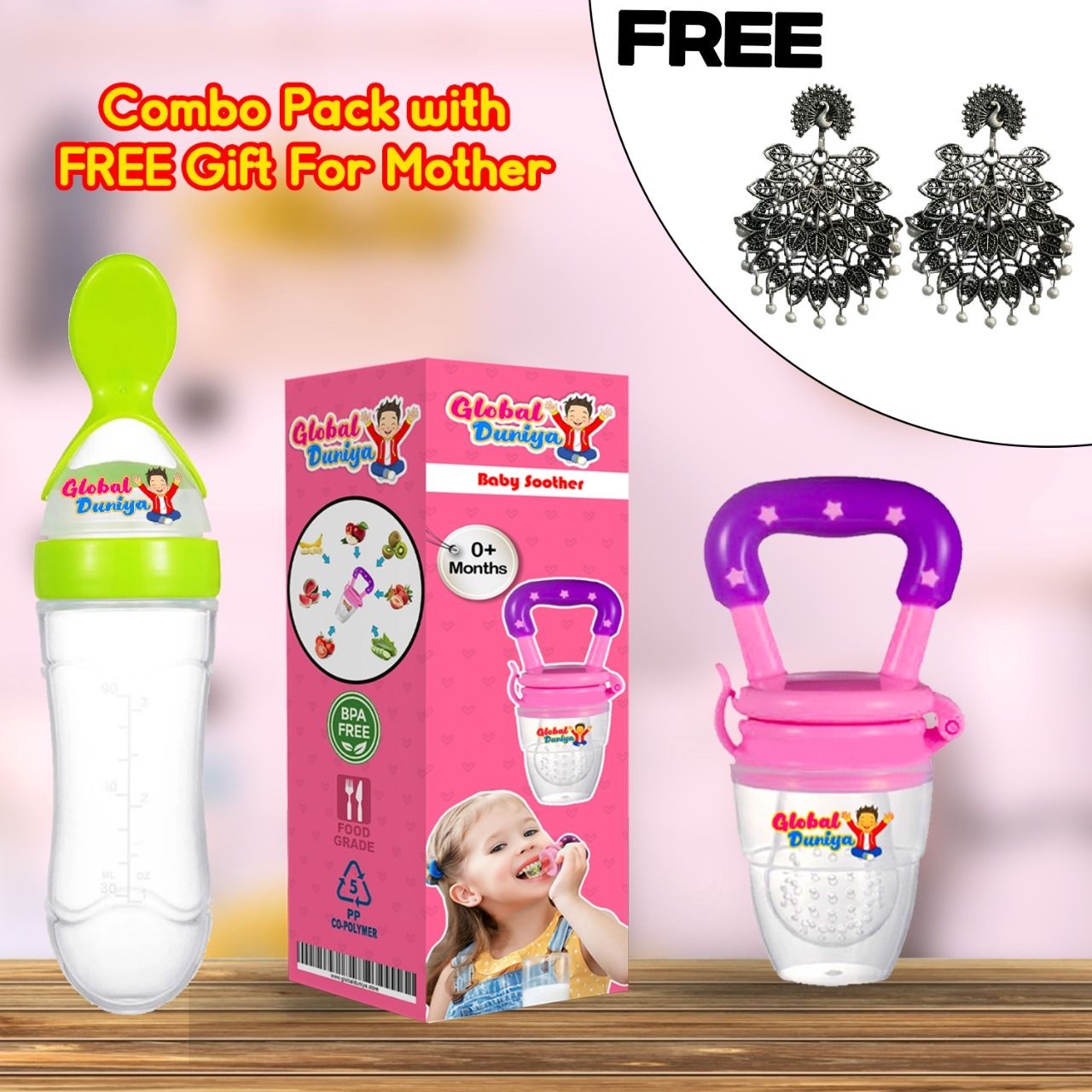 combo fruit and food nibbler with spoon feeding bottle Teether and Feeder-image-14