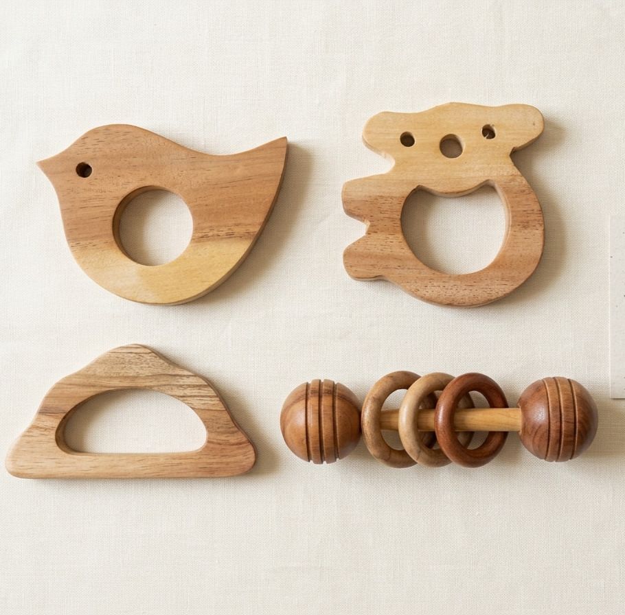 Pure neem sunflower rattle dumble rattle dumble combo Teether-image-14