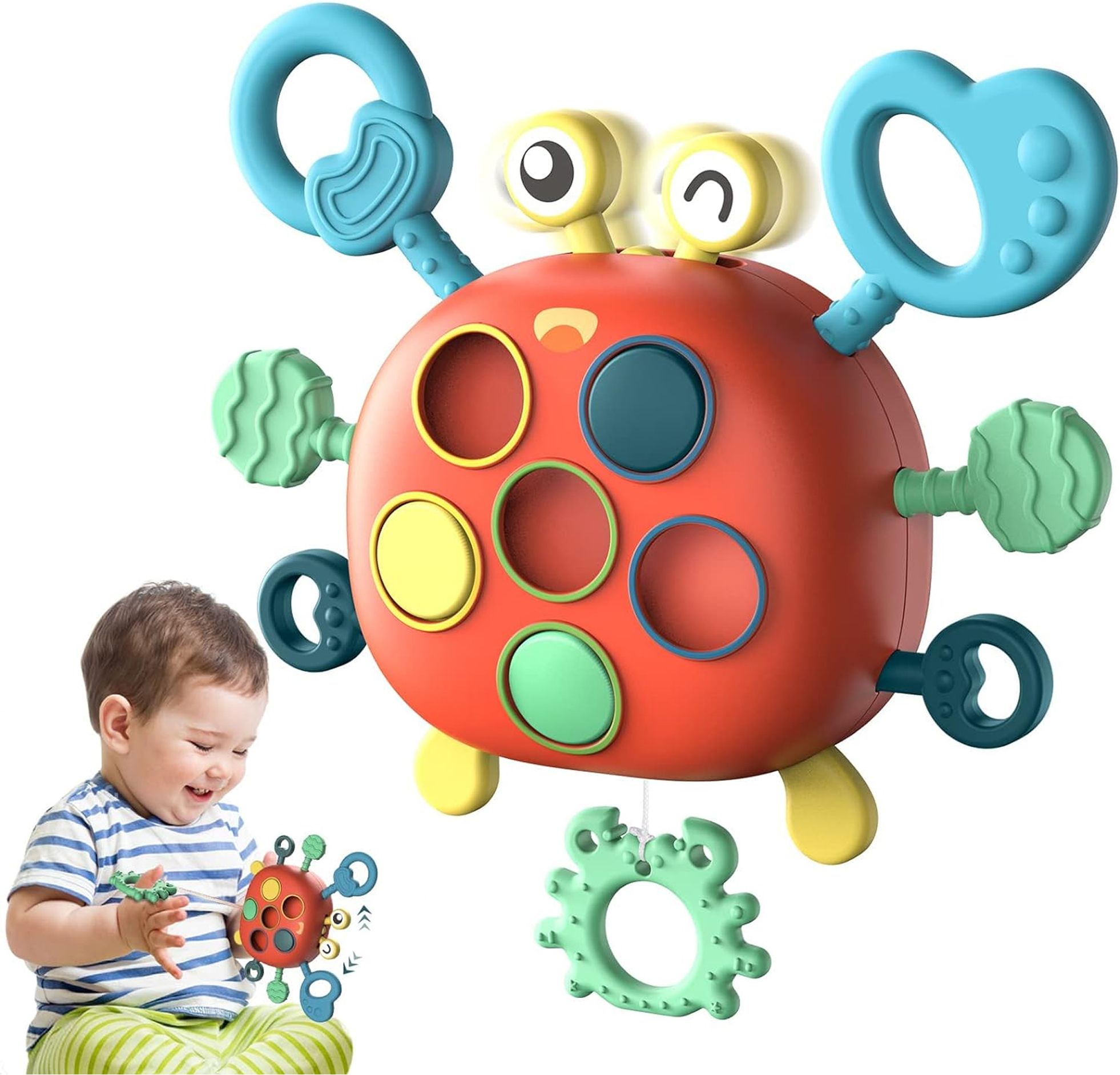 kidology Pull String Toy For Babies Teething Strings Sensory Toys Baby Infants & Toddlers Teether-picture-25
