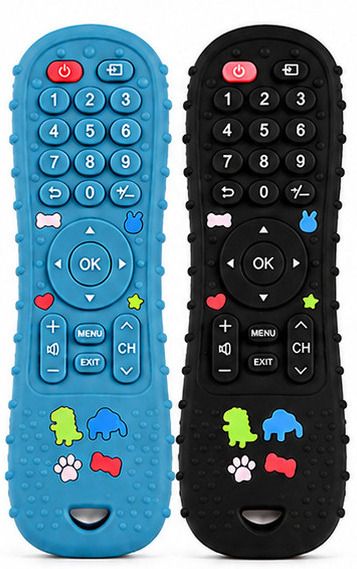 Baby Silicone Remote Teether Pack of 2 BPA Free Soft Chew Toy for Babies Teether-image-12
