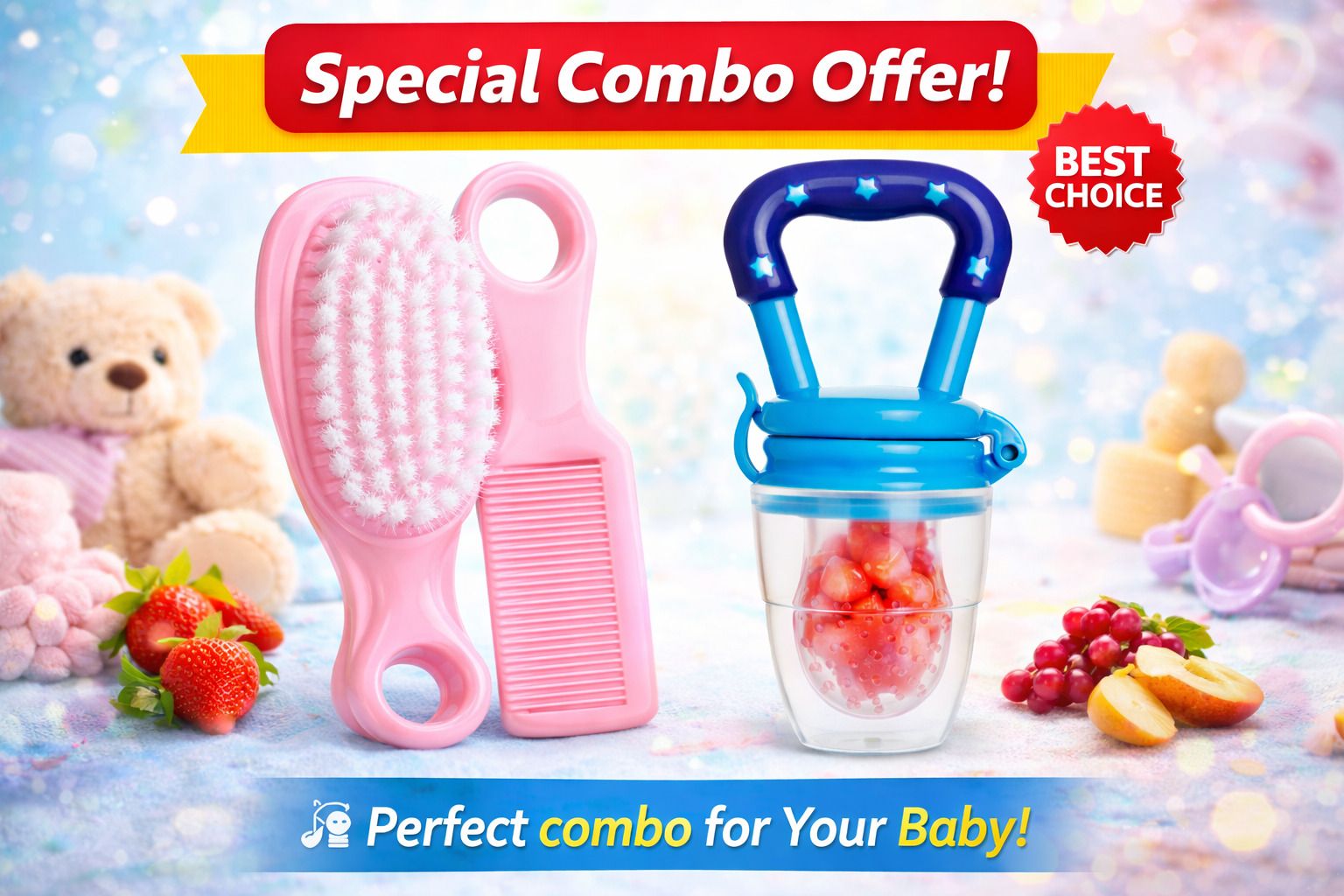 comb-brush set and fruit feeder Teether and Feeder-image-37
